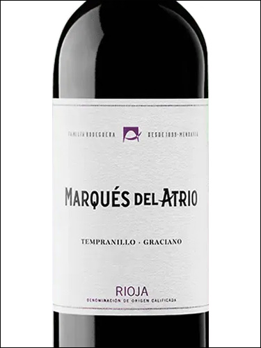 фото вино Marques del Atrio Tempranillo Graciano Rioja DOCa 